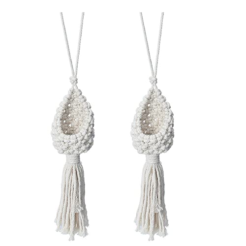 LOLPALONE 3 x Boho Makramee Air Plant Hanger Tillandsia Hängekorb Seil Halter Home Decor (10 cm) von LOLPALONE