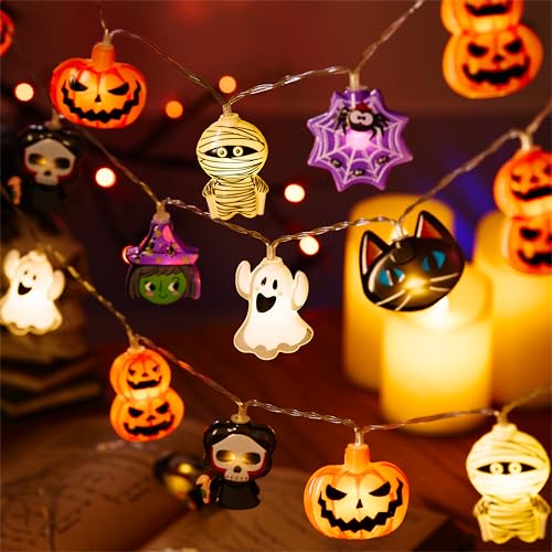 LOLStar Halloween Deko, Halloween Lichterkette 3 m 20 LED Lichter, Batteriebetrieben (ohne Batterien), mit Timerfunktion und 8 Blinkmodi für 2025 Dekoration drinnen und draußen von LOLStar