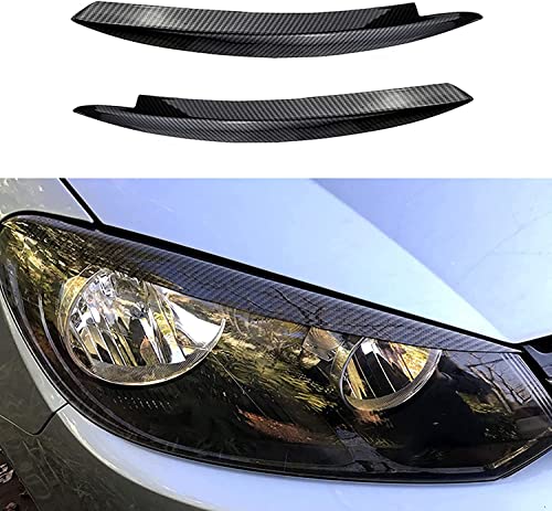 Autoscheinwerfer Wimpern Augenbrauen Aufkleber für V-W Golf 6 VI MK6 GTI GTR 2008-2013, Frontscheinwerfer Trim Augenlider Deckel Scheinwerferblenden Dekoration,B-Carbon Fiber Look Autoscheinwerfer Wimpern Augenbrauen Aufkleber für V-W Golf 6 VI MK6 GTI GTR 2008-2013, Frontscheinwerfer Trim Augenlider Deckel Scheinwerferblenden Dekoration,B-Carbon Fiber Look von LOLUZ