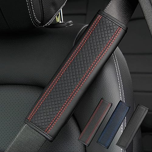 LOLUZ 2 Stück Auto Gurtpolster für A-u-di Hacthback A1 Sportback/A1(8X)/A2(8Z), Komfort Gurtschoner Auto Sicherheitsgurt Schulterpolster Auto Gurtschutz Polsterung,Red von LOLUZ