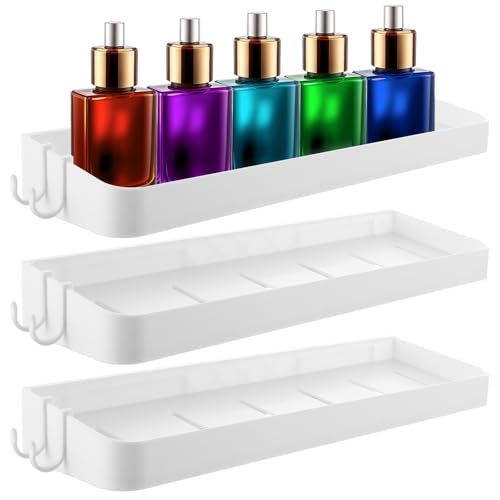 LOLYSIC 3 Stück Badezimmerregal Ohne Bohren Weiß, Duschregal mit Abnehmbar Haken, Badezimmer Regal Organizer Badeutensilien Halterung, Selbstklebender Duschablage, Wandregal für Badezimmer und Küche LOLYSIC 3 Stück Badezimmerregal Ohne Bohren Weiß, Duschregal mit Abnehmbar Haken, Badezimmer Regal Organizer Badeutensilien Halterung, Selbstklebender Duschablage, Wandregal für Badezimmer und Küche von LOLYSIC