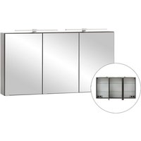 Lomadox - 3D-Spiegelschrank 120 cm breit VIDAGO-03 in graphit mit led Beleuchtung, b/h/t: ca. 120/64/20 cm von LOMADOX