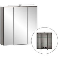 3D-Spiegelschrank 60 cm breit VIDAGO-03 in graphit mit LED Beleuchtung, B/H/T: ca. 60/64/20 cm von LOMADOX