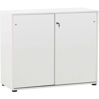 Aktenschrank Schiebetüren Büro abschließbar BRAGA-80 in weiß, b/h/t: ca. 100,1/83,6/41 cm - weiß von LOMADOX