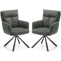 Armlehnstuhl 2er Set, drehbar, Mikrofaser in grau NEWBURGH-119 Armlehnstuhl 2er Set, drehbar, Mikrofaser in grau NEWBURGH-119 von LOMADOX