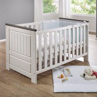 Babybett Gitterbett Kiefer weiß mit grau, JAANIKA-69 Babybett Gitterbett Kiefer weiß mit grau, JAANIKA-69 von LOMADOX