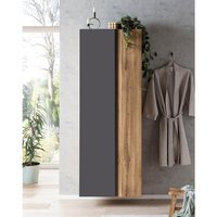 Badezimmer Hochschrank 65cm VASTO-03-GREY in Wotan Eiche Nb. mit grau matt, b/h/t ca. 65/180/35 cm Badezimmer Hochschrank 65cm VASTO-03-GREY in Wotan Eiche Nb. mit grau matt, b/h/t ca. 65/180/35 cm von LOMADOX