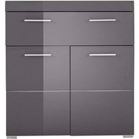 Badezimmer Kommode 2-türig ALTENA-19 in Grau Hochglanz, b/h/t: ca. 73/79/71 cm Badezimmer Kommode 2-türig ALTENA-19 in Grau Hochglanz, b/h/t: ca. 73/79/71 cm von LOMADOX