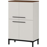 Badezimmer Kommode YOKOHAMA-01 in Kaschmir mit Absetzung in Nussbaum Nb., B/H/T ca. 60/97/34 cm Badezimmer Kommode YOKOHAMA-01 in Kaschmir mit Absetzung in Nussbaum Nb., B/H/T ca. 60/97/34 cm von LOMADOX
