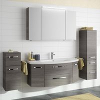 Badezimmer Möbel-Set FES-4010-66 in Graphit Struktur quer mit 120cm Waschtisch - B/H/T: 211x200x48cm von LOMADOX