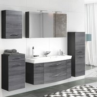 Badezimmermöbel Set mit 120cm Waschtisch & Spiegelschrank FLORIDO-03 Eiche Rauchsilber, graphitgrau b x h x t: ca. 230 x 200 x 47 cm Badezimmermöbel Set mit 120cm Waschtisch & Spiegelschrank FLORIDO-03 Eiche Rauchsilber, graphitgrau b x h x t: ca. 230 x 200 x 47 cm von LOMADOX