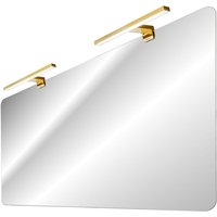 Badezimmerspiegel 120cm mit LED-Leuchte in goldfarben ADELAIDE-56-WHITE, B/H/T ca. 120/70/10 cm - weiß von LOMADOX