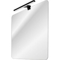 Badezimmerspiegel 60cm mit LED-Leuchte in schwarz ADELAIDE-56-WHITE, B/H/T ca. 60/70/10 cm - weiß von LOMADOX