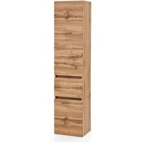 Badmöbel Hochschrank PESARO-03 in Wotan Eiche Nb., B/H/T: ca. 40/180/35 cm von LOMADOX
