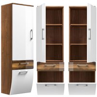 Lomadox - Badmöbel Hochschrank RIMAO-100 Hochglanz weiß, Walnuss Nb., b x h x t ca.: 40 x 134,5 x 30 cm Lomadox - Badmöbel Hochschrank RIMAO-100 Hochglanz weiß, Walnuss Nb., b x h x t ca.: 40 x 134,5 x 30 cm von LOMADOX