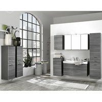 Badmöbel Komplett Set FLORIDO-03 Eiche Rauchsilber, graphitgrau, b x h x t: ca. 210 x 200 x 47 cm Badmöbel Komplett Set FLORIDO-03 Eiche Rauchsilber, graphitgrau, b x h x t: ca. 210 x 200 x 47 cm von LOMADOX