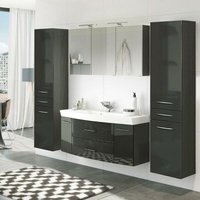 Badmöbel Komplett Set mit 2 Hochschränken FLORIDO-03 in Hochglanz grau b x h x t: ca. 230 x 200 x 47 cm Badmöbel Komplett Set mit 2 Hochschränken FLORIDO-03 in Hochglanz grau b x h x t: ca. 230 x 200 x 47 cm von LOMADOX