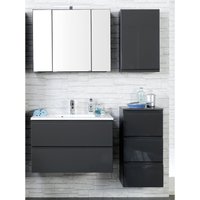 Badmöbel Set COMO-03, 4-teilig Hochglanz grau, 80cm Waschtisch von LOMADOX