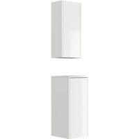 Badschrank 2er Set in weiß Hochglanz LIVIGNO-02 von LOMADOX