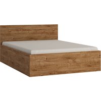 Bett Doppelbett 140 cm mit aufklappbarem Lattenrost in Eiche Nb. FORTALEZA-129, b/h/t ca. 146,6/85,3/206,2 cm - braun von LOMADOX