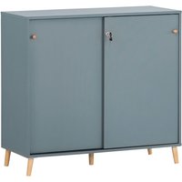 Lomadox - Büro Aktenschrank Schiebetüren abschließbar SISAK-80 in blau, b/h/t: ca. 100,1/92,6/41 cm - blau von LOMADOX