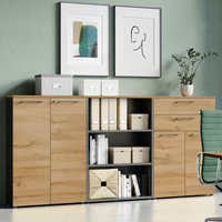 Büromöbel Aktenschrank Set home office abschließbar AURAY-01 in Graphit mit Grandson-Eiche, BxHxT: ca. 240x120x40 cm Büromöbel Aktenschrank Set home office abschließbar AURAY-01 in Graphit mit Grandson-Eiche, BxHxT: ca. 240x120x40 cm von LOMADOX