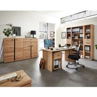 Büromöbel Set 7-teilig SARINA-36 mit Schreibtisch in Altesche teilmassiv - braun von LOMADOX
