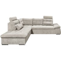 Ecksofa mit Schlaffunktion und Kopfstützen in braun, L-Form mit Recamiere links, Serie NOTTINGHAM-09 Ecksofa mit Schlaffunktion und Kopfstützen in braun, L-Form mit Recamiere links, Serie NOTTINGHAM-09 von LOMADOX