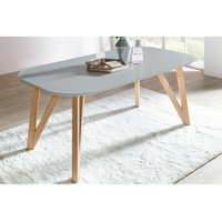 Esstisch oval grau matt, Eiche - b/t/h: 180/90/76cm - grau von LOMADOX