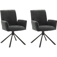 Esszimmer Armlehnenstühle 2er Set in anthrazit SVELVIK-05, b/h/t ca. 61/86/63 cm von LOMADOX