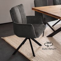 Esszimmer Armlehnenstuhl 2er Set in anthrazit SVELVIK-05, b/h/t ca. 61/92/67 cm von LOMADOX