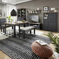 Esszimmer-Möbel-Set JÜLICH-36 in Graphit und Absetzungen Artisan Eiche Nb. mit Vitrine und Essplatz Esszimmer-Möbel-Set JÜLICH-36 in Graphit und Absetzungen Artisan Eiche Nb. mit Vitrine und Essplatz von LOMADOX