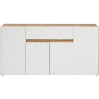 Lomadox - Esszimmer Sideboard CRISP-61 in weiß mit Absetzungen in Wotan Eiche Nb., b/h/t: ca. 170/87/40 cm von LOMADOX