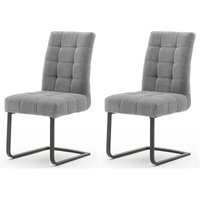 Esszimmerstühle Freischwinger 2er Set mit Metallgriff in grau SVELVIK-05, b/h/t ca. 48/96/64 cm von LOMADOX