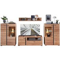 Fernsehwand mit Esche Massivholzfronten und Beleuchtung STAVEN-36 mit Absetzungen in schwarz matt, b/h/t ca. 360/200/42 cm Fernsehwand mit Esche Massivholzfronten und Beleuchtung STAVEN-36 mit Absetzungen in schwarz matt, b/h/t ca. 360/200/42 cm von LOMADOX