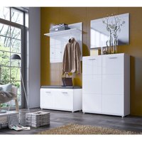 Lomadox - Garderoben-Set 4-teilig mit Spiegel und Schuhbank weiß Hochglanz MALABO-129 Lomadox - Garderoben-Set 4-teilig mit Spiegel und Schuhbank weiß Hochglanz MALABO-129 von LOMADOX