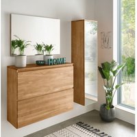 Garderoben Set Eiche massiv geölt SALACH-64, inkl. Spiegel mit Beleuchtung, b/h/t: ca. 170/200/35 cm Garderoben Set Eiche massiv geölt SALACH-64, inkl. Spiegel mit Beleuchtung, b/h/t: ca. 170/200/35 cm von LOMADOX