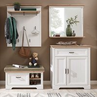 Garderoben Set JÜLICH-36 Landhaus in Pinie weiß mit Artisan Eiche, b/h/t: ca. 210/204/41 cm Garderoben Set JÜLICH-36 Landhaus in Pinie weiß mit Artisan Eiche, b/h/t: ca. 210/204/41 cm von LOMADOX