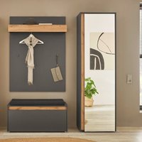 Garderoben Set in anthrazit mit Eiche CRISP-61, 3-teilig modern Garderoben Set in anthrazit mit Eiche CRISP-61, 3-teilig modern von LOMADOX