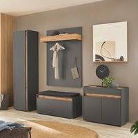 Lomadox - Garderoben Set in anthrazit mit Eiche CRISP-61, 5-teilig modern von LOMADOX