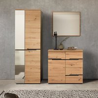 Garderoben Set mit Garderobenschrank, Kommode und Spiegel MANRESA-36 in Artisan Eiche Nb. mit Graphit von LOMADOX