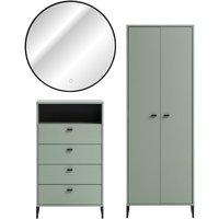 Garderoben Set mit LED-Hintergrundbeleuchtung inkl. Schuhschrank JULBACH-80 in Pistazie, b/h/t: ca. 155,2/185,5/33,05 cm Garderoben Set mit LED-Hintergrundbeleuchtung inkl. Schuhschrank JULBACH-80 in Pistazie, b/h/t: ca. 155,2/185,5/33,05 cm von LOMADOX