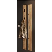 Garderobenpaneel Wandgarderobe 2er Set in Eiche ABERDEEN-01 mit ausklappbaren Metallhaken von LOMADOX