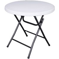 Gartentisch klappbar rund GARDA-120 in weiß, B/H/T: ca. 80/73/80 cm von LOMADOX