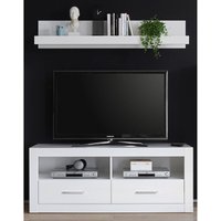 Hifi-Rack und Wandboard BALVE-61 modern in weiß Hochglanz BxHxT: 150x185x45cm von LOMADOX