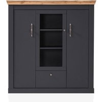 Lomadox - Highboard Hochkommode CESENA-61 in anthrazit mit Wotan Eiche Nb., b/h/t ca. 141/146/45 cm von LOMADOX