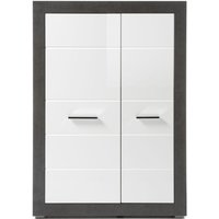 Highboard Kommode ETON-61 in Hochglanz weiß mit Dark Concret Nb. b/h/t: 100/142/35cm Highboard Kommode ETON-61 in Hochglanz weiß mit Dark Concret Nb. b/h/t: 100/142/35cm von LOMADOX