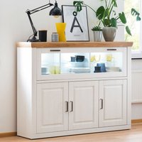 Highboard im Landhaus-Stil BRASILIA-05 in Pinie Aurelio & Grandson Oak Nb., - b/h/t: 163/123/40cm - braun von LOMADOX