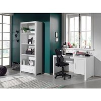 Jugendzimmer Schreibtisch inkl. Regal CANNES-12 in weiß lackiert von LOMADOX