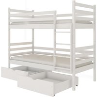 Kinder Etagenbett 90x200 cm Kiefer weiß KANGRU-162 von LOMADOX